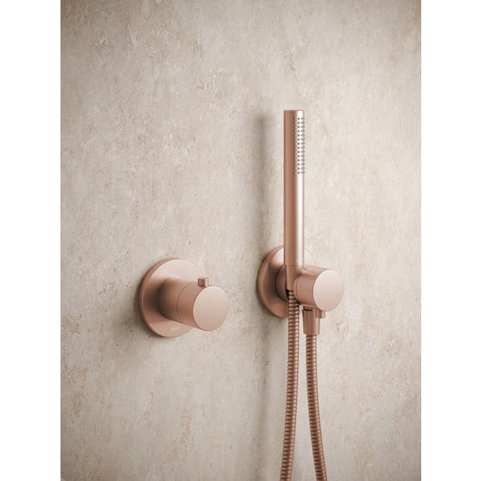 Keuco IXMO Ab- und Umstellventil für 3 Verbraucher, Unterputz, mit Schlauchanschluss und Brausehalter, Rosette rund