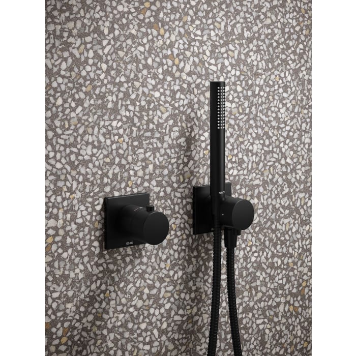 Keuco IXMO Ab- und Umstellventil für 3 Verbraucher, Unterputz, mit Schlauchanschluss und Brausehalter, Rosette eckig