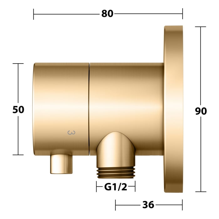 Keuco IXMO Umstellventil für 3 Verbraucher, Unterputz, mit Schlauchanschluss, Rosette rund
