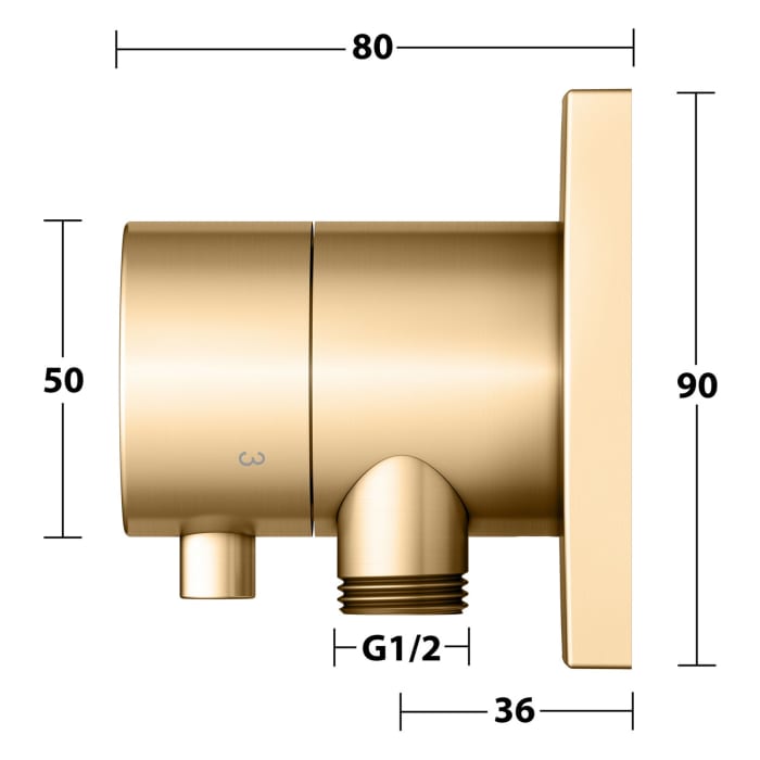 Keuco IXMO Umstellventil für 3 Verbraucher, Unterputz, mit Schlauchanschluss und Brausehalter, Rosette eckig