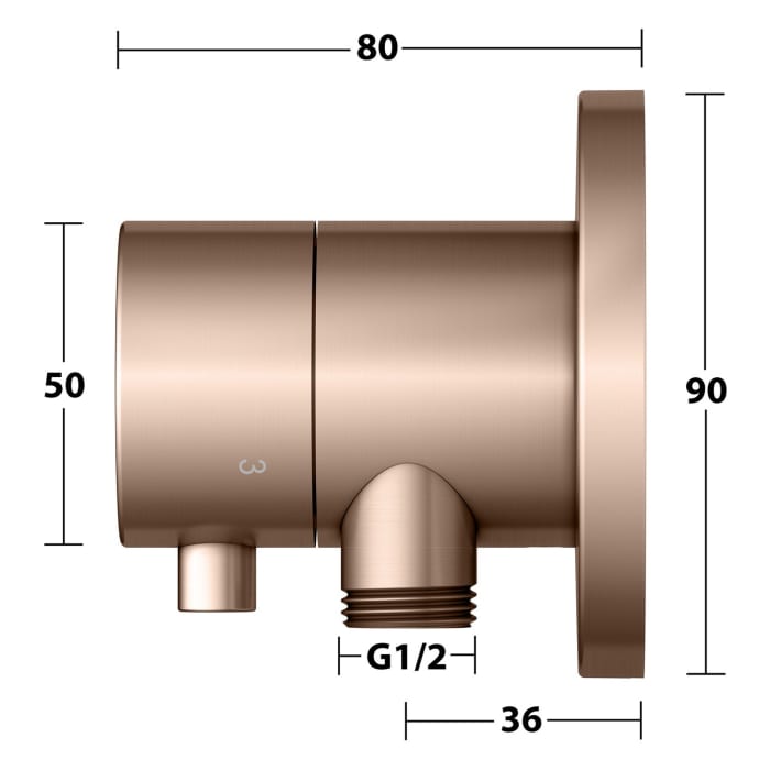 Keuco IXMO Umstellventil für 3 Verbraucher, Unterputz, mit Schlauchanschluss und Brausehalter, Rosette rund