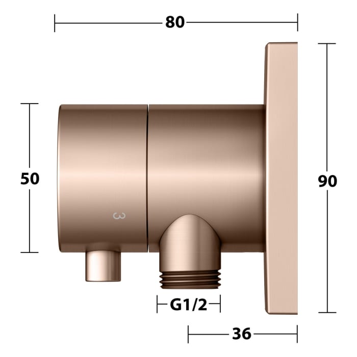 Keuco IXMO Umstellventil für 3 Verbraucher, Unterputz, mit Schlauchanschluss und Brausehalter, Rosette eckig