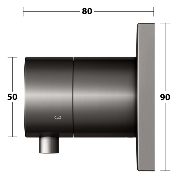 Keuco IXMO Umstellventil für 3 Verbraucher, Unterputz, Rosette eckig