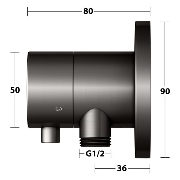 Keuco IXMO Umstellventil für 3 Verbraucher, Unterputz, mit Schlauchanschluss und Brausehalter, Rosette rund
