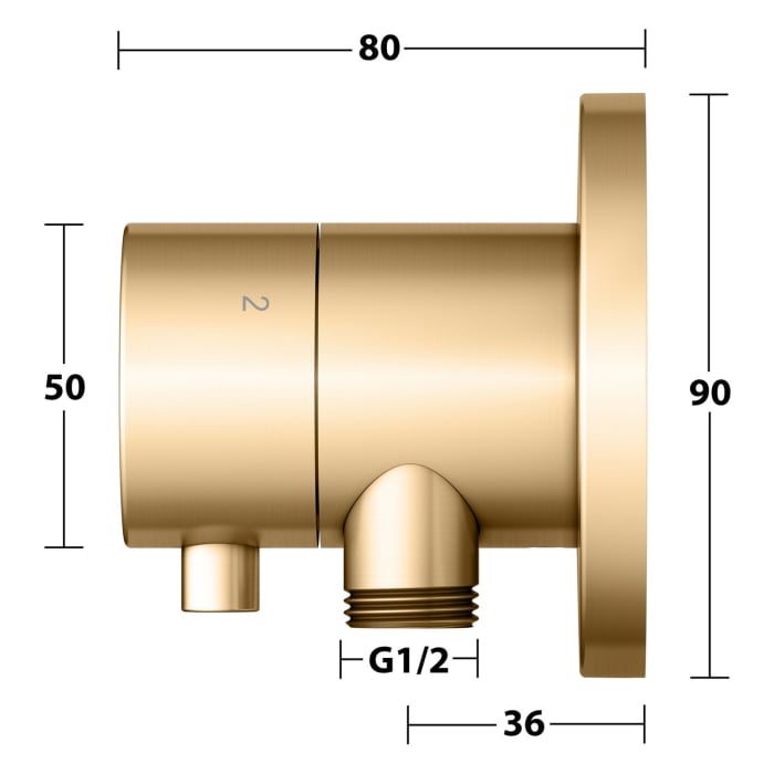 Keuco IXMO Ab- und Umstellventil für 3 Verbraucher, Unterputz, mit Schlauchanschluss, Rosette rund