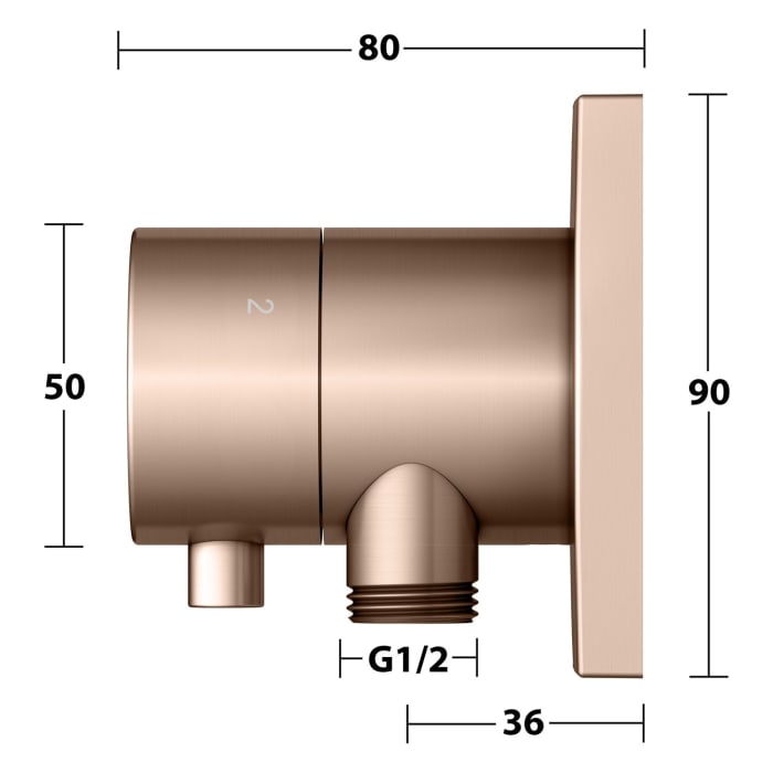 Keuco IXMO Ab- und Umstellventil für 3 Verbraucher, Unterputz, mit Schlauchanschluss, Rosette eckig