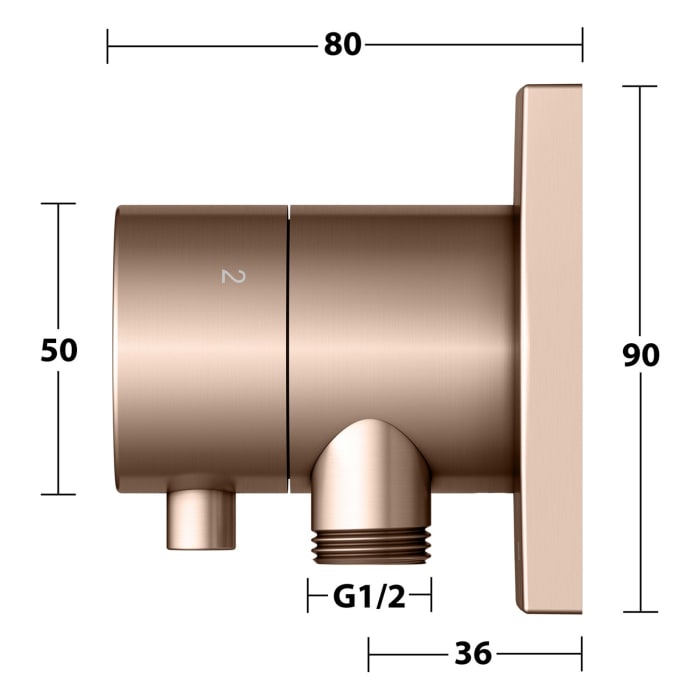 Keuco IXMO Ab- und Umstellventil für 3 Verbraucher, Unterputz, mit Schlauchanschluss und Brausehalter, Rosette eckig