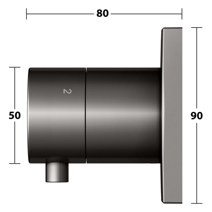 Keuco IXMO Ab- und Umstellventil für 3 Verbraucher, Unterputz, Rosette eckig