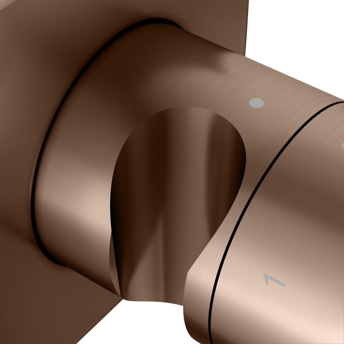 Keuco IXMO Ab- und Umstellventil für 3 Verbraucher, Unterputz, mit Schlauchanschluss und Brausehalter, Rosette eckig