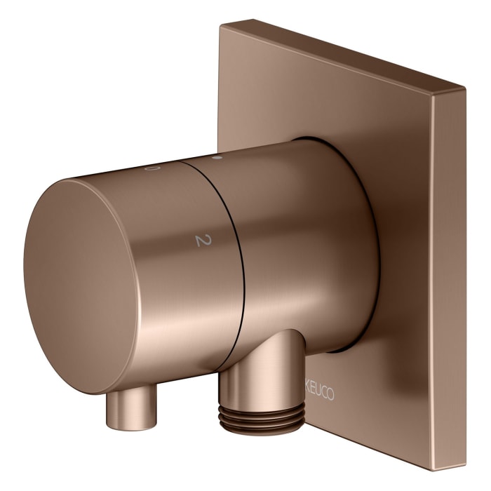 Keuco IXMO Ab- und Umstellventil für 3 Verbraucher, Unterputz, mit Schlauchanschluss und Brausehalter, Rosette eckig