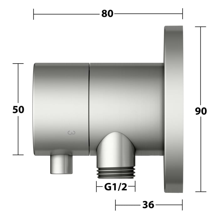 Keuco IXMO Umstellventil für 3 Verbraucher, Unterputz, mit Schlauchanschluss, Rosette rund