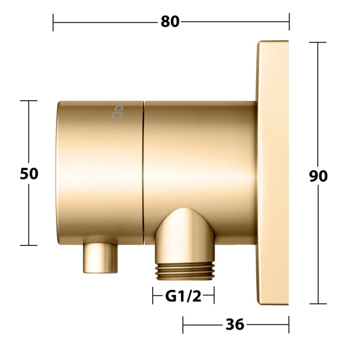 Keuco IXMO Absperrventil Unterputz, mit Schlauchanschluss und Brausehalter, Rosette eckig