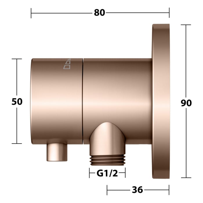 Keuco IXMO Absperrventil Unterputz, mit Schlauchanschluss und Brausehalter, Rosette rund