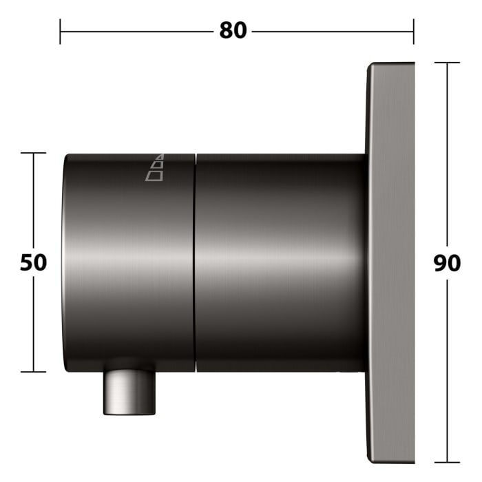 Keuco IXMO Absperrventil Unterputz, Rosette eckig