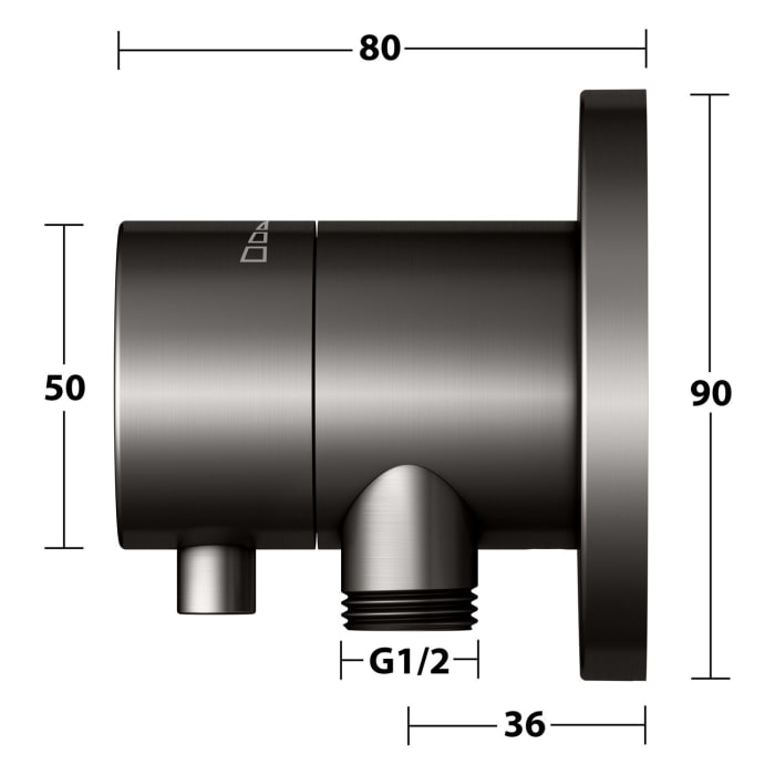 Keuco IXMO Absperrventil Unterputz, mit Schlauchanschluss, Rosette rund