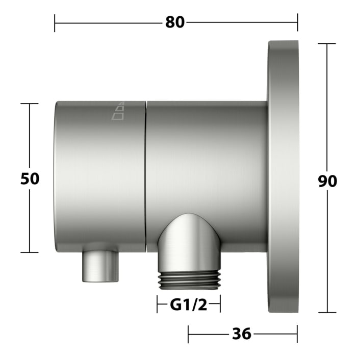Keuco IXMO Absperrventil Unterputz, mit Schlauchanschluss und Brausehalter, Rosette rund