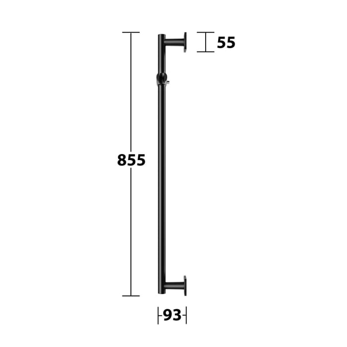 Keuco IXMO Black Selection Brausestange mit Brauseschieber, 85,5 cm, eckige Rosetten
