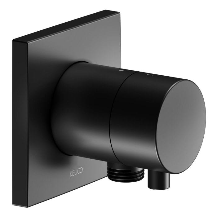 Keuco IXMO Black Selection Umstellventil für 2 Verbraucher, Unterputz, mit Schlauchanschluss, Rosette eckig