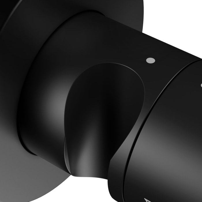 Keuco IXMO Black Selection Ab- und Umstellventil für 2 Verbraucher, Unterputz, mit Schlauchanschluss und Brausehalter, Rosette rund