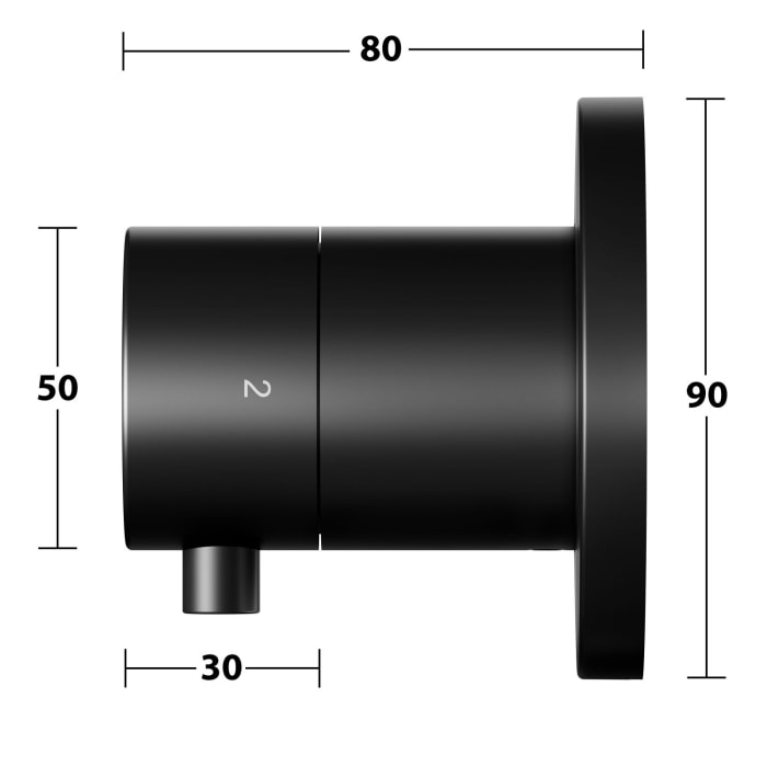 Keuco IXMO Black Selection Ab- und Umstellventil für 2 Verbraucher, Unterputz, Rosette rund