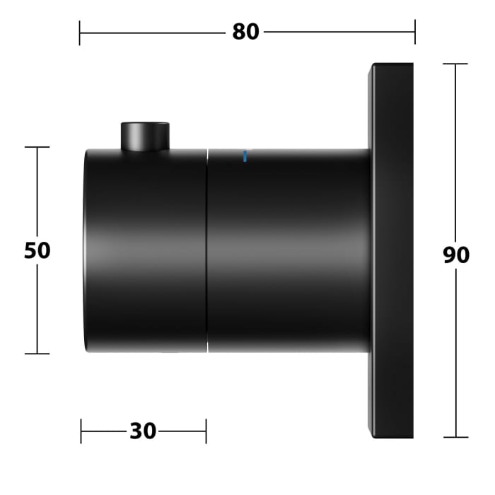 Keuco IXMO Black Selection Thermostatarmatur Unterputz, eckig