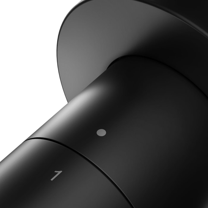 Keuco IXMO Black Selection Umstellventil für 2 Verbraucher, Unterputz, mit Schlauchanschluss, Rosette rund