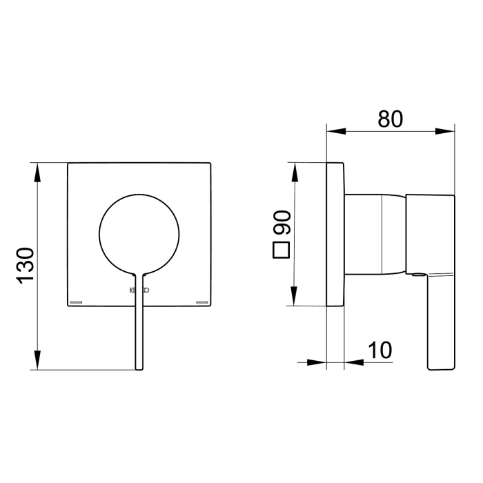 Keuco IXMO Pure Black Selection Unterputz-Einhebelmischer, eckig