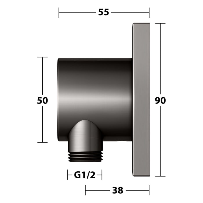 Keuco IXMO Schlauchanschluss mit Brausehalter, eckig