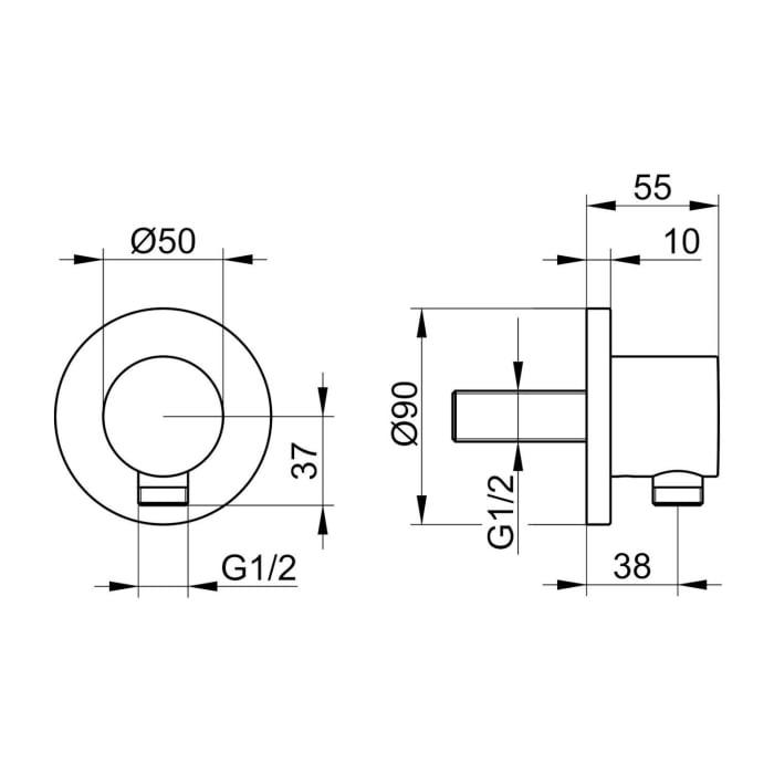 Keuco IXMO Schlauchanschluss DN 15 rund