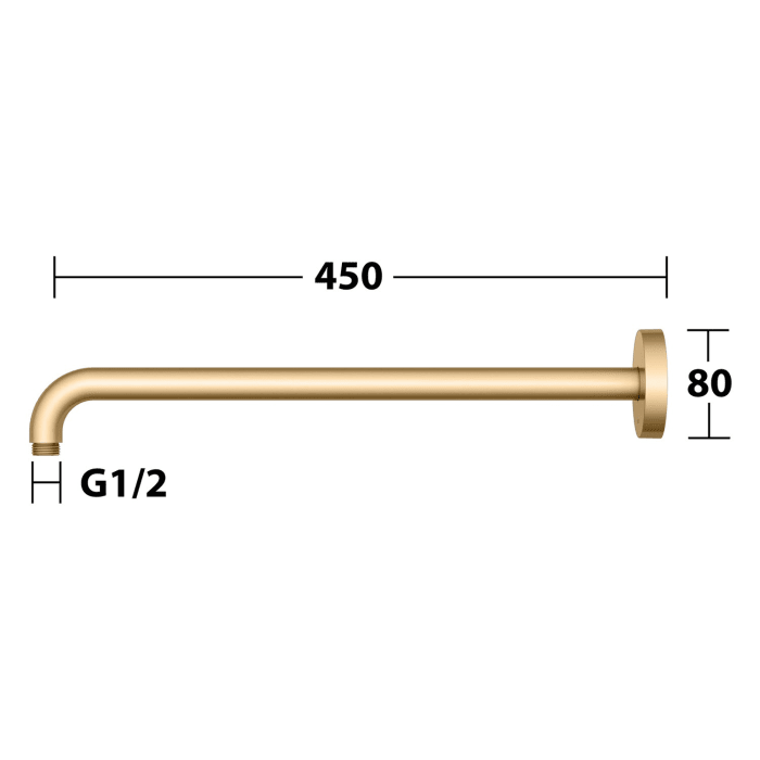 Keuco Brausearm für Wandanschluss, Ausladung 45 cm, rund