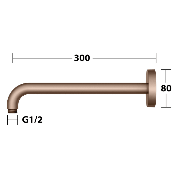 Keuco Brausearm für Wandanschluss, Ausladung 30 cm, rund