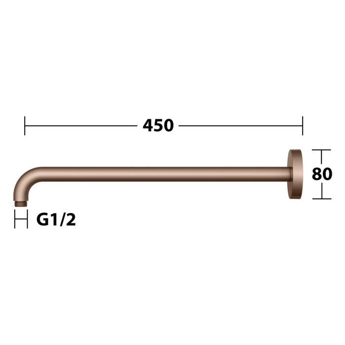 Keuco Brausearm für Wandanschluss, Ausladung 45 cm, rund