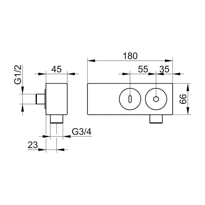 Keuco Schlauchanschluss mit Brausehalter für Gussschläuche
