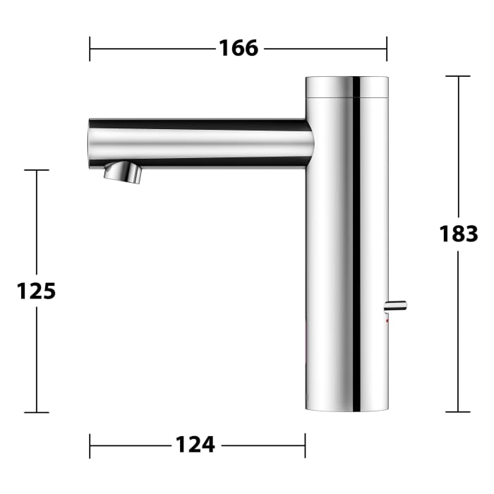 Keuco IXMO Elektronik-Waschtischmischer 130, mit Temperaturregulierung, mit Steckernetzteil