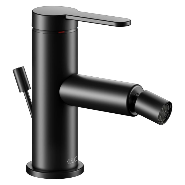 Keuco IXMO Flat Black Selection Einhebel-Bidetmischer mit Zugstangen-Ablaufgarnitur