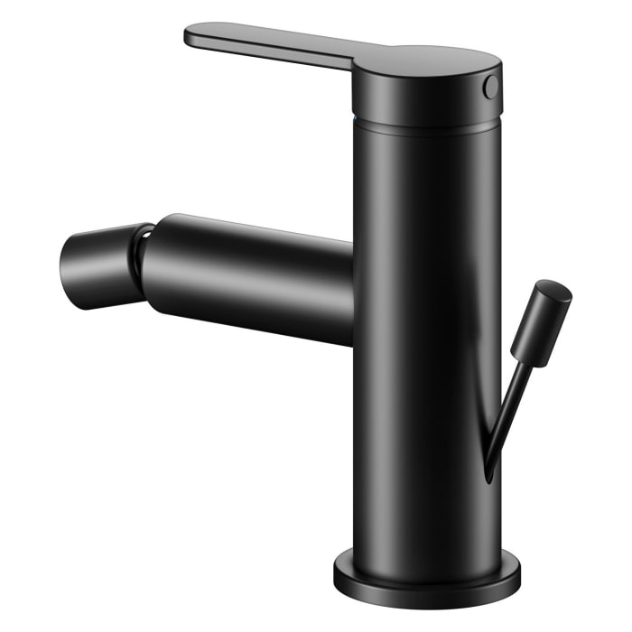 Keuco IXMO Flat Black Selection Einhebel-Bidetmischer mit Zugstangen-Ablaufgarnitur