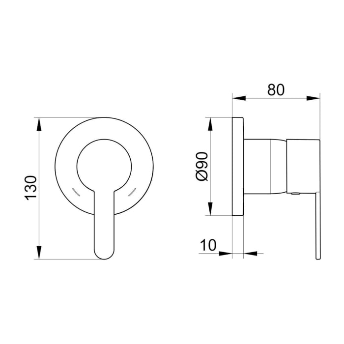 Keuco IXMO Flat Unterputz-Einhebelmischer, rund