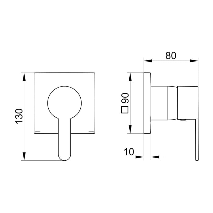 Keuco IXMO Flat Unterputz-Einhebelmischer, eckig