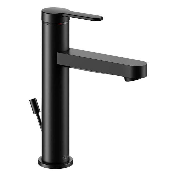 Keuco IXMO Flat Black Selection Einhebel-Waschtischmischer 130, mit Zugstangen-Ablaufgarnitur