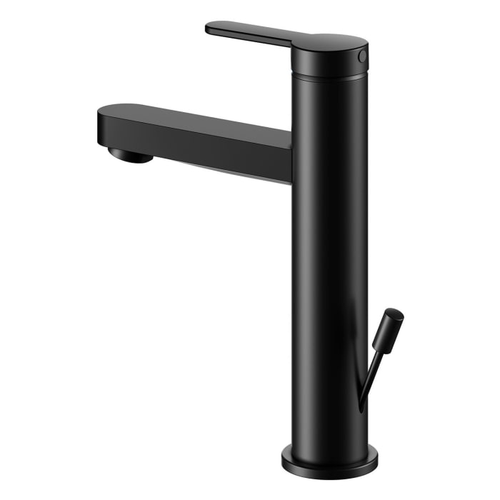 Keuco IXMO Flat Black Selection Einhebel-Waschtischmischer 130, mit Zugstangen-Ablaufgarnitur