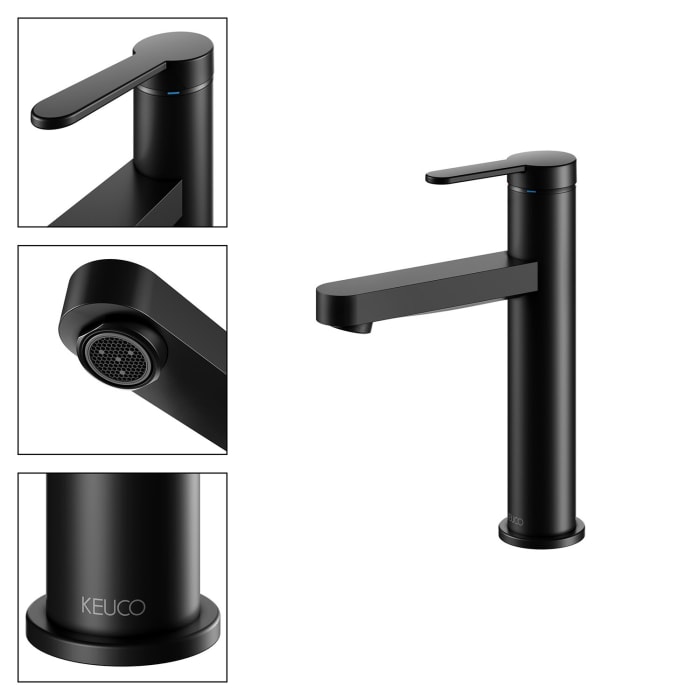 Keuco IXMO Flat Black Selection Einhebel-Waschtischmischer 130, ohne Ablaufgarnitur