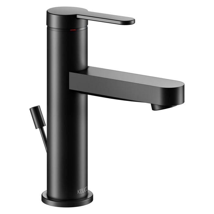 Keuco IXMO Flat Black Selection Einhebel-Waschtischmischer 100, mit Zugstangen-Ablaufgarnitur