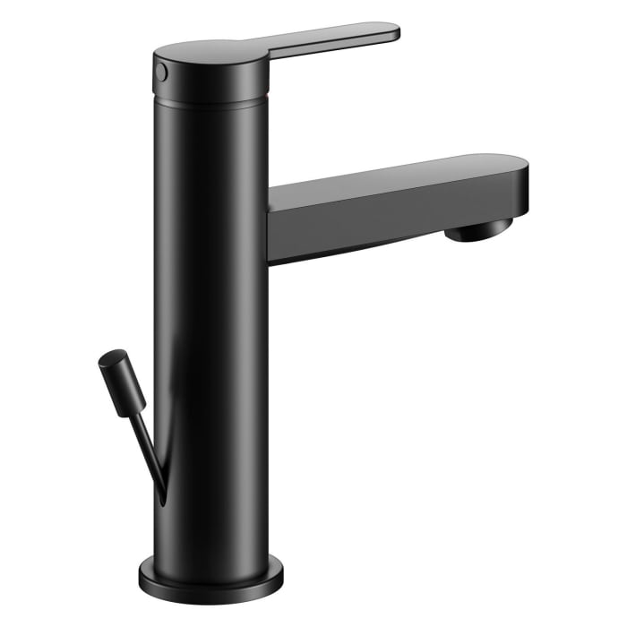 Keuco IXMO Flat Black Selection Einhebel-Waschtischmischer 100, mit Zugstangen-Ablaufgarnitur