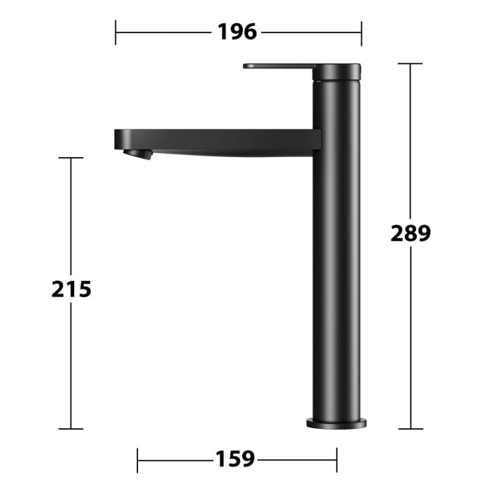 Keuco IXMO Flat Black Selection Einhebel-Waschtischmischer 210, ohne Ablaufgarnitur