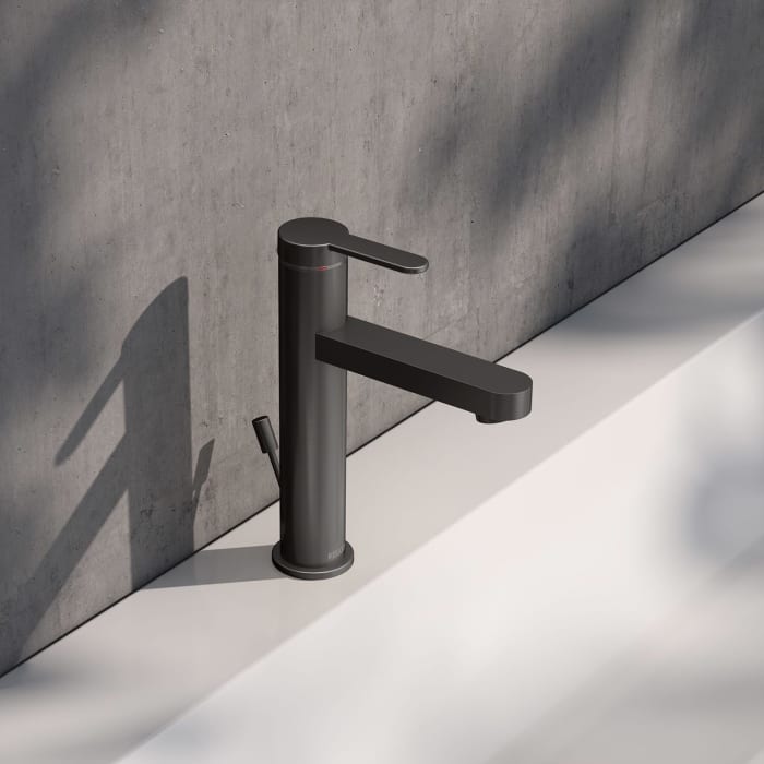 Keuco IXMO Flat Einhebel-Waschtischmischer 130, mit Zugstangen-Ablaufgarnitur