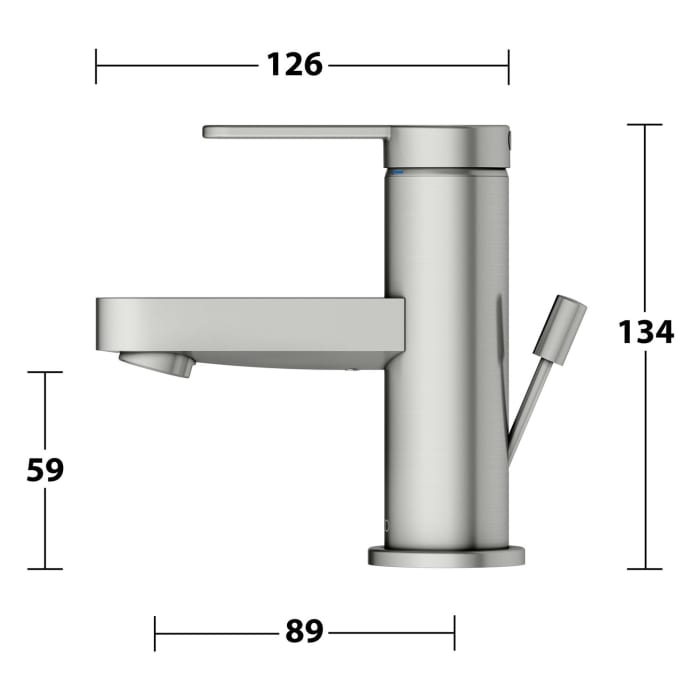 Keuco IXMO Flat Einhebel-Waschtischmischer 60, mit Zugstangen-Ablaufgarnitur