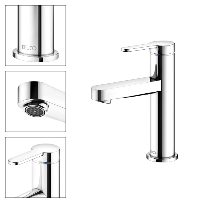 Keuco IXMO Flat Einhebel-Waschtischmischer 100, ohne Ablaufgarnitur
