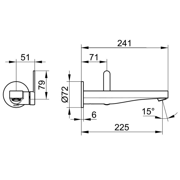 Keuco IXMO Flat Black Selection Einhebel-Waschtischmischer Unterputz, Ausladung 22,5 cm, rund