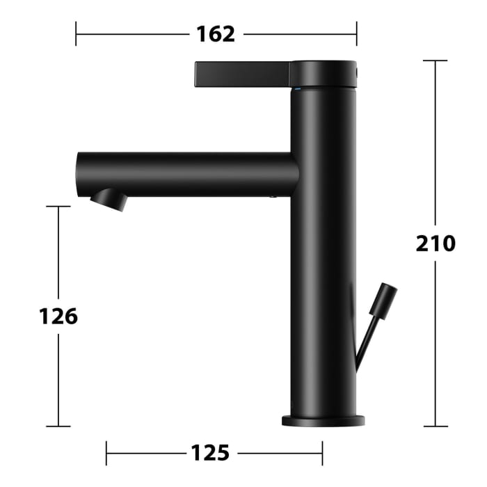 Keuco IXMO Pure Black Selection Einhebel-Waschtischmischer 130, mit Zugstangen-Ablaufgarnitur