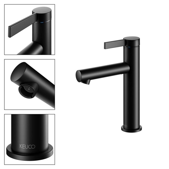 Keuco IXMO Pure Black Selection Einhebel-Waschtischmischer 130, ohne Ablaufgarnitur
